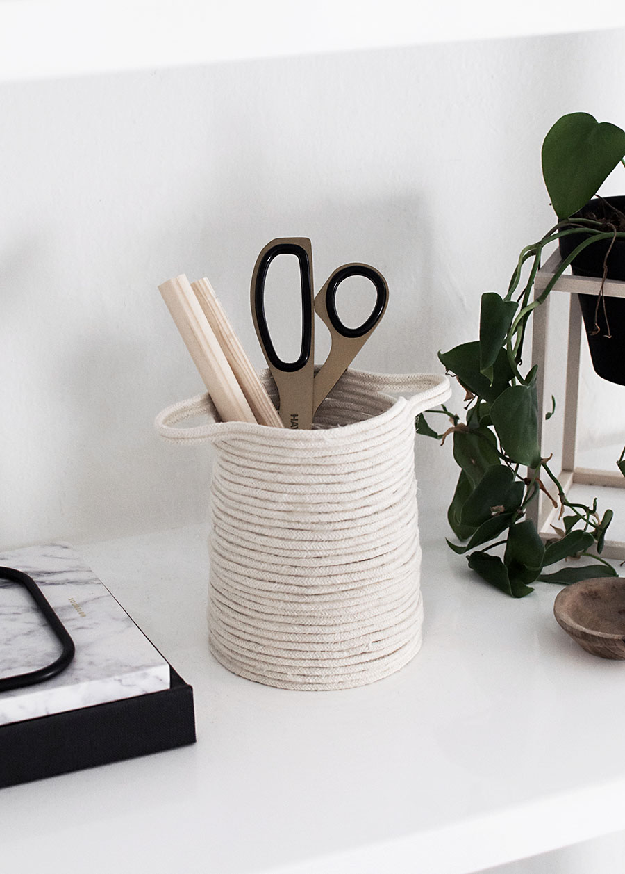 DIY Small Rope Basket - Homey Oh My