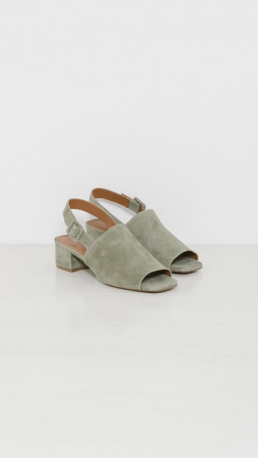 sage green flat sandals