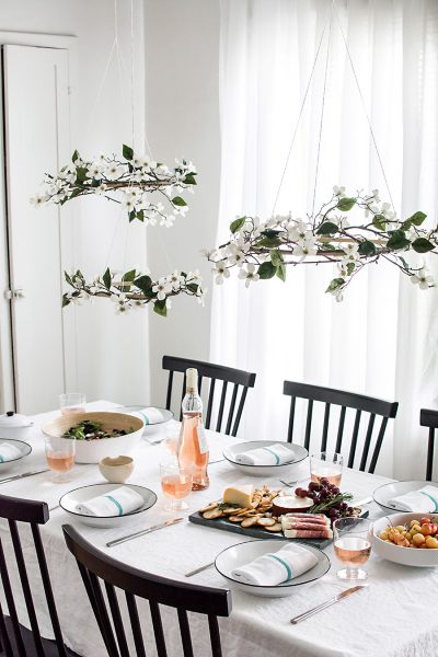 DIY Minimal Floral Chandeliers