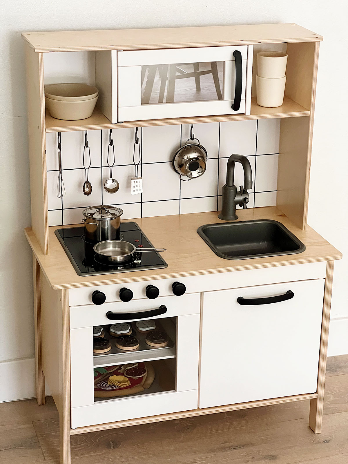 Functional toddler kitchen (IKEA duktig play kitchen hack) — The